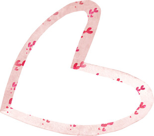 粉色心形印花装饰带