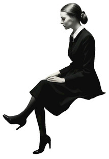 优雅坐姿的正装女性