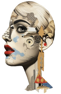 机械风女性头像创意艺术