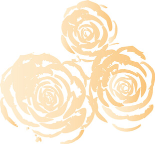 手绘金色玫瑰花图案