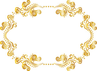 金色华丽装饰边框图案