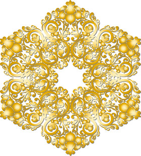 金色华丽圆形花纹图案