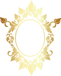 金色华丽花纹椭圆边框