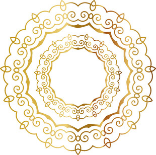 金色华丽圆形花纹装饰图案