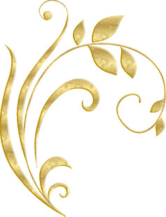 金色藤蔓花纹装饰元素