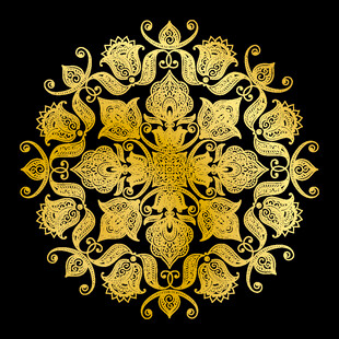 金色华丽对称花纹图案