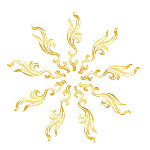 金色精美对称花纹图案