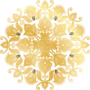 金色华丽圆形花纹图案