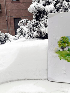 冬日雪景中的小清新图案