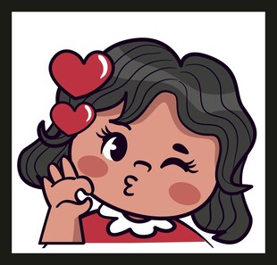 俏皮女孩比心卖萌瞬间