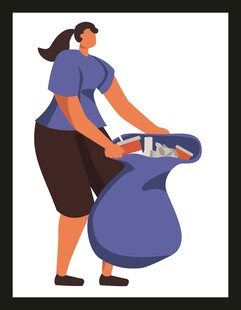 女子投放垃圾场景