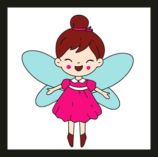 可爱粉色装扮的小仙子