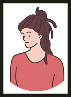 扎发红衣女子头像