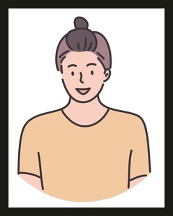 扎发女子简约插画头像