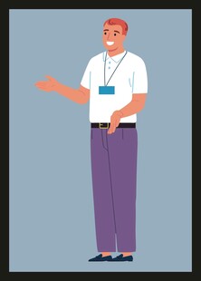 商务男士演讲姿态示意