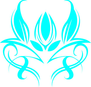 蓝调精美抽象花卉图案