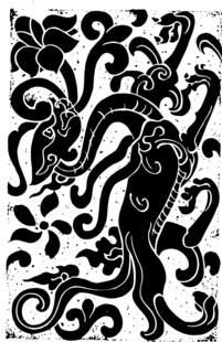 复古藤蔓动物装饰图案