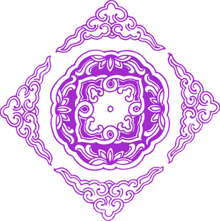 紫色传统花纹图案设计