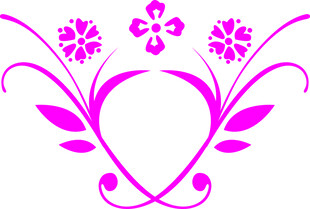 粉色心形花卉装饰图案