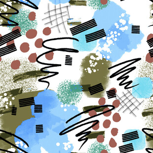 抽象几何涂鸦风图案设计