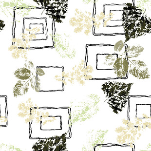 几何绿植图案背景纹理