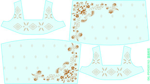 花卉图案浅蓝色餐具设计