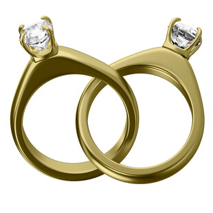 金色钻石情侣对戒