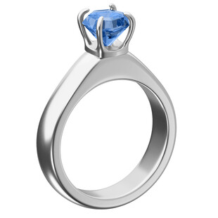 蓝钻银戒指