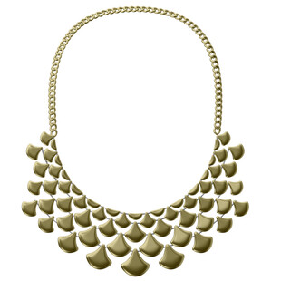 金色扇形时尚项链