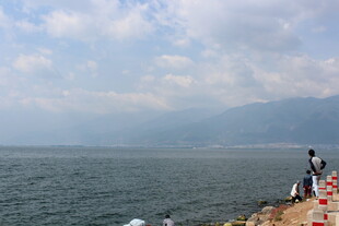 海边风景 游人驻足赏景