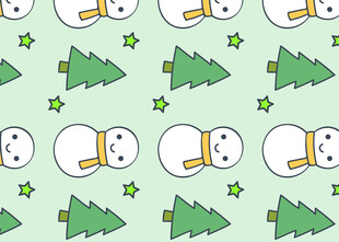 圣诞雪人圣诞树图案背景