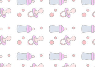 可爱婴儿用品无缝图案背景