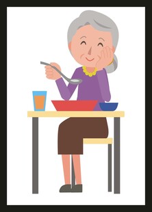 老人独自用餐场景