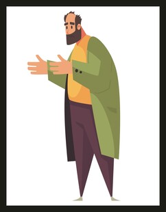 穿着时尚的男子手势动作