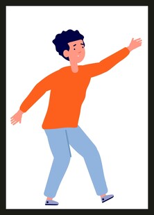 活力少年欢快舞动