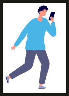 奔跑中打电话的男子