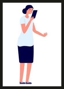 女士手持手机交流场景