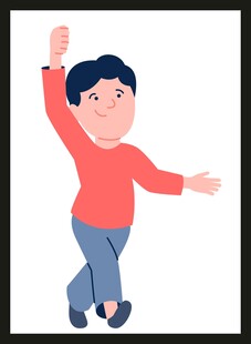 欢快起舞的小男孩