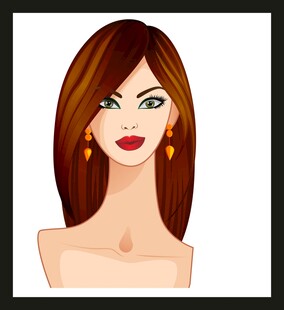 时尚长发女性头像