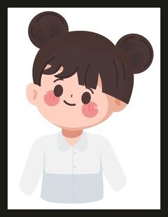 扎双丸子头的可爱小女孩