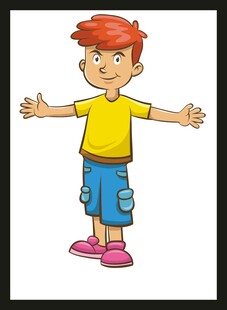 张开双臂的红衣小男孩