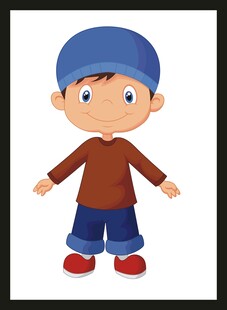 戴蓝帽的可爱小男孩