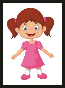 穿粉裙的可爱小女孩