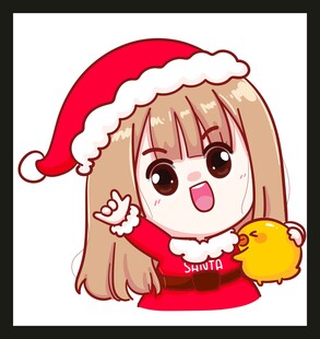 圣诞装扮的可爱卡通女孩