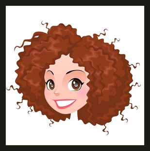 卷发微笑女孩头像