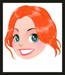 红发微笑卡通女性头像