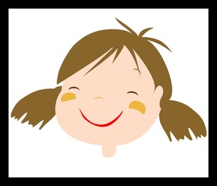 扎双马尾的可爱小女孩