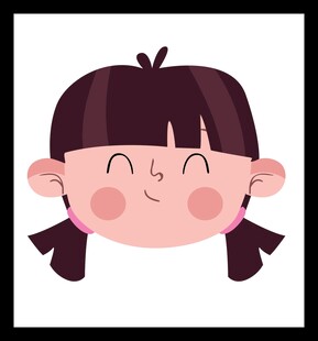 扎双马尾的可爱小女孩