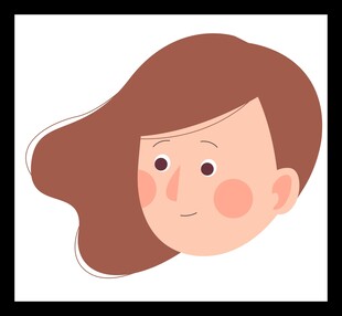 可爱棕色长发女孩头像