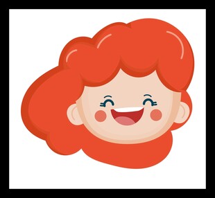 红发微笑卡通女孩头像